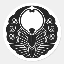 Japanse familie Crest-Butterfly Ronde Sticker