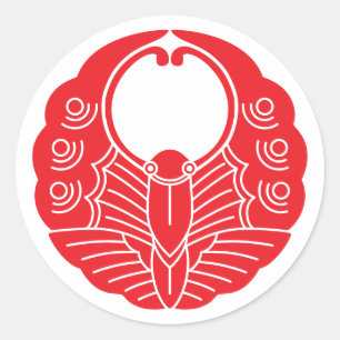 Japanse familie Crest-Butterfly Ronde Sticker