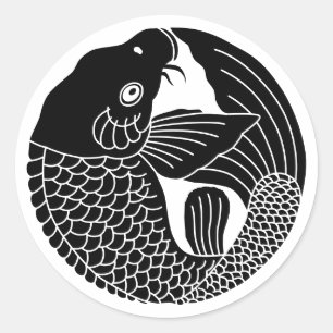 Japanse familie Crest-Carp Ronde Sticker
