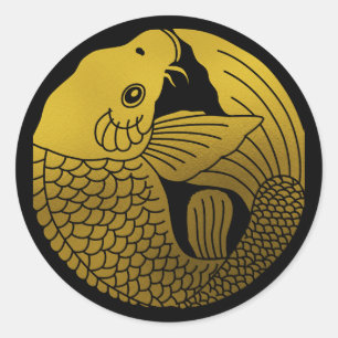 Japanse familie Crest-Carp Ronde Sticker