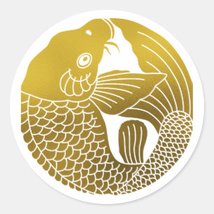 Japanse familie Crest-Carp Ronde Sticker