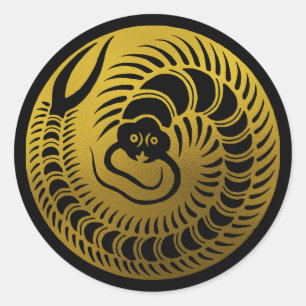 Japanse familie Crest-Centipede Ronde Sticker