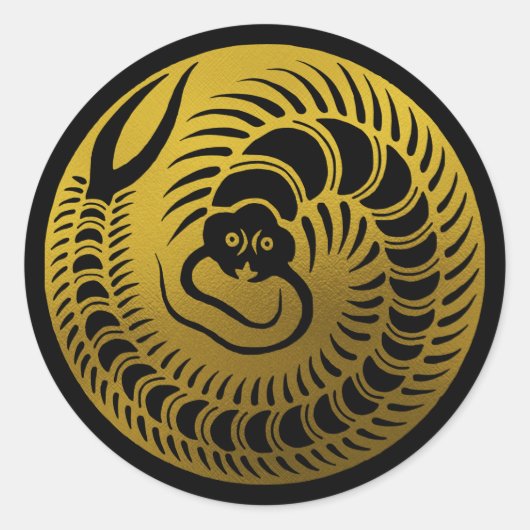 Japanse familie Crest-Centipede Ronde Sticker (Voorkant)