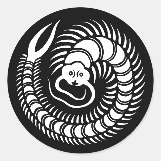 Japanse familie Crest-Centipede Ronde Sticker (Voorkant)