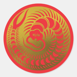 Japanse familie Crest-Centipede Ronde Sticker