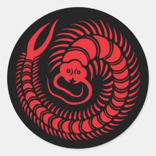 Japanse familie Crest-Centipede Ronde Sticker