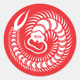 Japanse familie Crest-Centipede Ronde Sticker