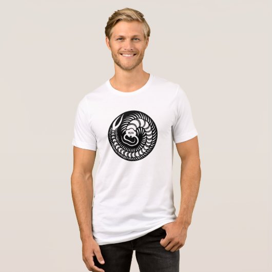 Japanse familie Crest-Centipede Tri-Blend Shirt (Voorkant volledig)