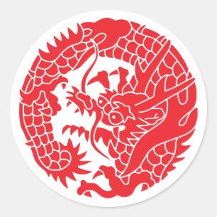 Japanse familie Crest-Dragon Ronde Sticker
