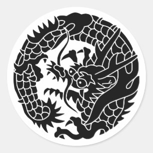 Japanse familie Crest-Dragon Ronde Sticker