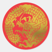 Japanse familie Crest-Dragon Ronde Sticker (Voorkant)