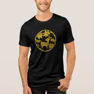 Japanse familie Crest-Japanse esdoorn en herten Tri-Blend Shirt