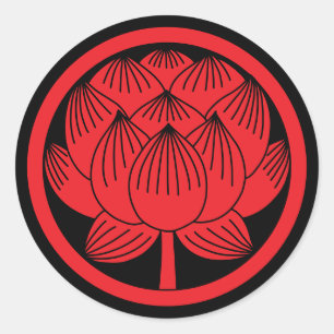 Japanse familie Crest-Lotus Ronde Sticker