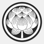 Japanse familie Crest-Lotus Ronde Sticker (Voorkant)