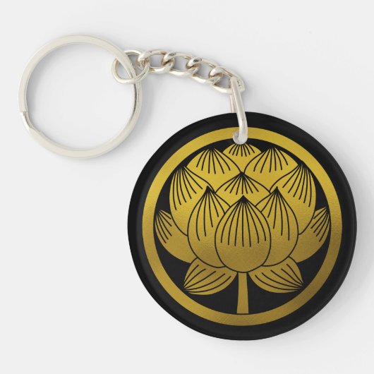 Japanse familie Crest-Lotus Sleutelhanger (Voorkant)