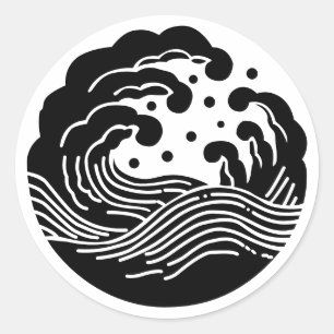 Japanse familie Crest-Wave Ronde Sticker