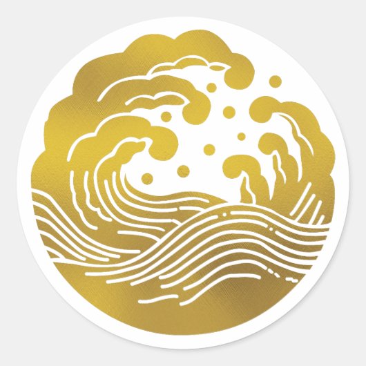 Japanse familie Crest-Wave Ronde Sticker (Voorkant)