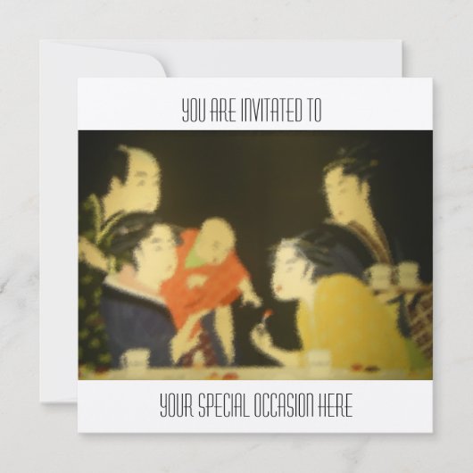  Japanse familie die uitnodigt/ Kaart (Voorkant)