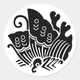 Japanse familie Kreeft-zwaluwstaart vlinder Ronde Sticker