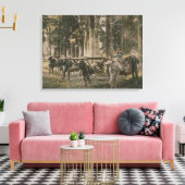 Japanse familie vervoerd in nesten, c.1880s canvas afdruk (Insitu (Woonkamer))