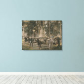 Japanse familie vervoerd in nesten, c.1880s canvas afdruk (Insitu (Houten vloer))