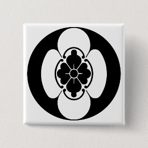 Japanse familiekust (KAMON) van de Hotta's Vierkante Button 5,1 Cm