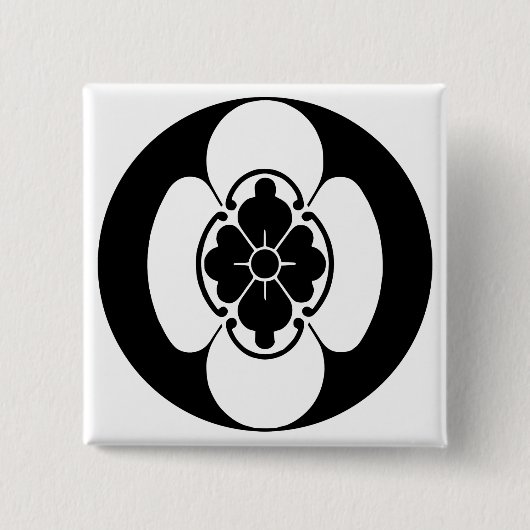 Japanse familiekust (KAMON) van de Hotta's Vierkante Button 5,1 Cm (Voorkant)