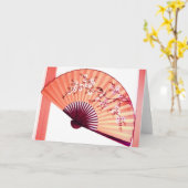 Japanse Fan Decoratie- kaart (Gele Bloem)