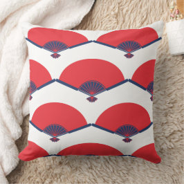 Japanse Fan Patroon Aangepaste tekst op de achterk Kussen