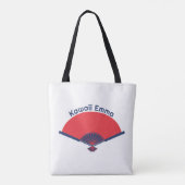 Japanse Fan Patroon Aangepaste tekst op de achterk Tote Bag (Achterkant)