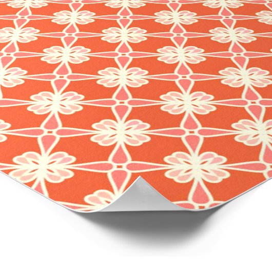 Japanse Fan, Shippo Motif, Mandarijns Oranje Poster (Hoek)