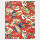 Japanse fans in het rood fleece deken (Voorkant)