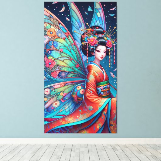 Japanse fee canvas afdruk (Insitu (Houten vloer))