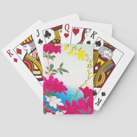 Japanse feestdagen - magenta, geel blauw speelkaarten (Achterkant)