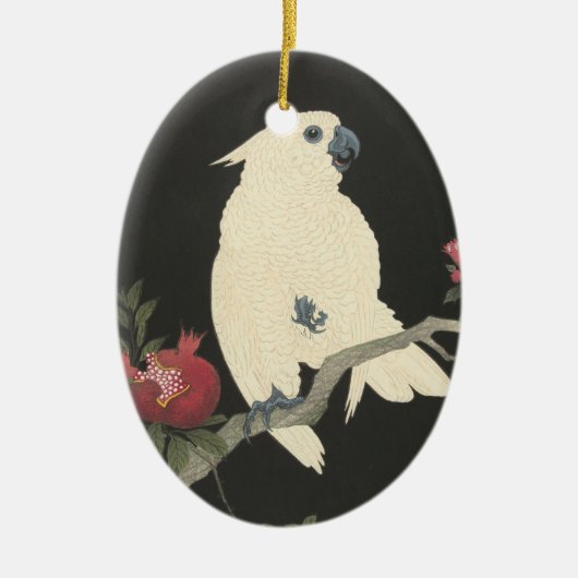  Japanse fijne kunst | Cockatau Keramisch Ornament (Voorkant)