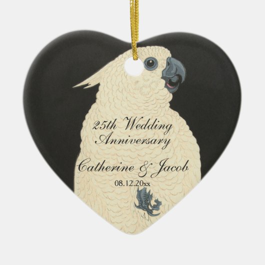  Japanse fijne kunst | Cockatau Keramisch Ornament (Voorkant)