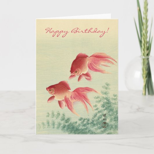  Japanse fijne kunst: Goldfish Birthday Kaart (Voorkant)