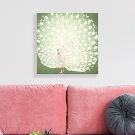  Japanse fijne kunst | Peacock Canvas Afdruk (Insitu (Woonkamer))