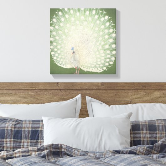  Japanse fijne kunst | Peacock Canvas Afdruk (Insitu (Slaapkamer))