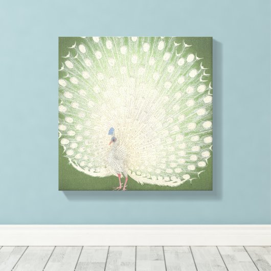  Japanse fijne kunst | Peacock Canvas Afdruk (Insitu (Houten vloer))