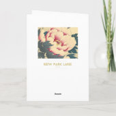Japanse fijne kunst: Peonies Birthday Kaart (Achterkant)