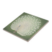 Japanse fijne kunst | Witte pacock Tegeltje (Zijkant)
