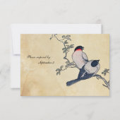  Japanse Finches rsvp met enveloppen (Voorkant)