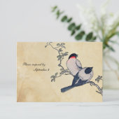  Japanse Finches rsvp met enveloppen (Staand voorkant)