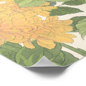 Japanse Floral Art Blush Pink Rose Poster (Hoek)