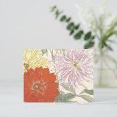  Japanse Floral Art Bright Dahlia Flowers Briefkaart (Staand voorkant)