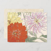 Japanse Floral Art Bright Dahlia Flowers Briefkaart (Voorkant / Achterkant)