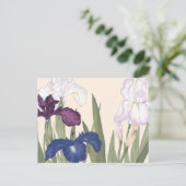 Japanse Floral Art Paars Iris Flowers Briefkaart (Staand voorkant)