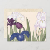 Japanse Floral Art Paars Iris Flowers Briefkaart (Voorkant / Achterkant)
