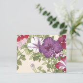  Japanse Floral Art Paars Morning Glories Briefkaart (Staand voorkant)